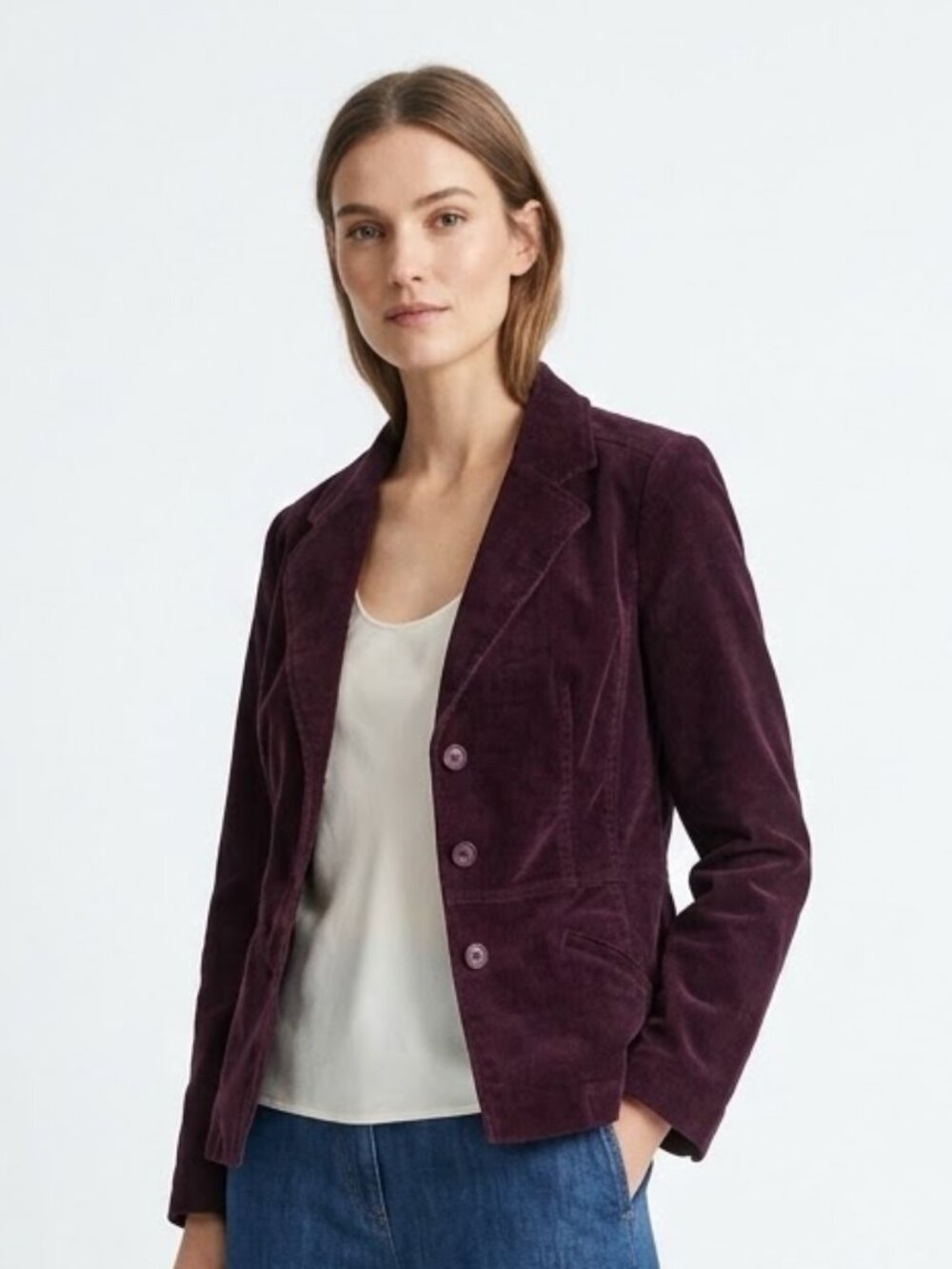 St. John's Bay Blazer Corduroy Plum Academia Grunge Casual XL